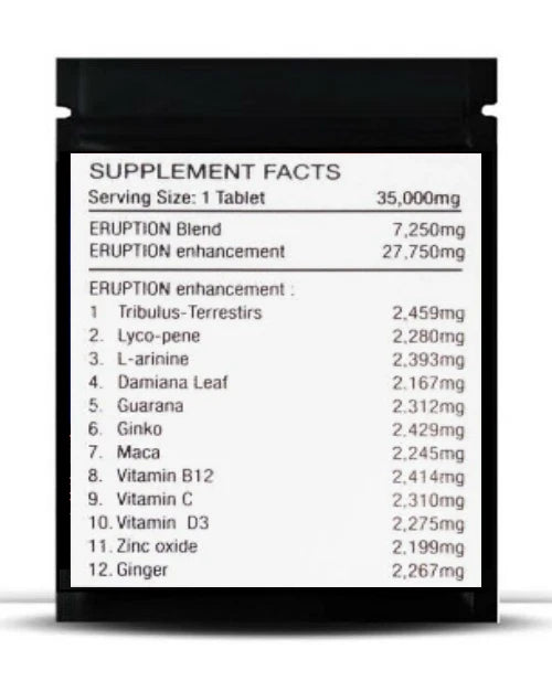 Eruption 32,000mg Male Enhancement Pill - Fast Acting Stamina Pouch
